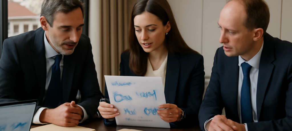 Sala riunioni corporate a Madrid con professionisti che esaminano dividendi stato partecipazioni societarie spagna e