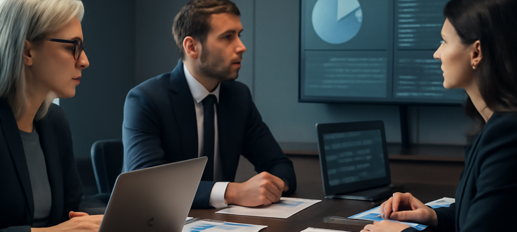 Criteria PE Management capital rischio Europa in una riunione con grafici di crescita e analisi di portafoglio
