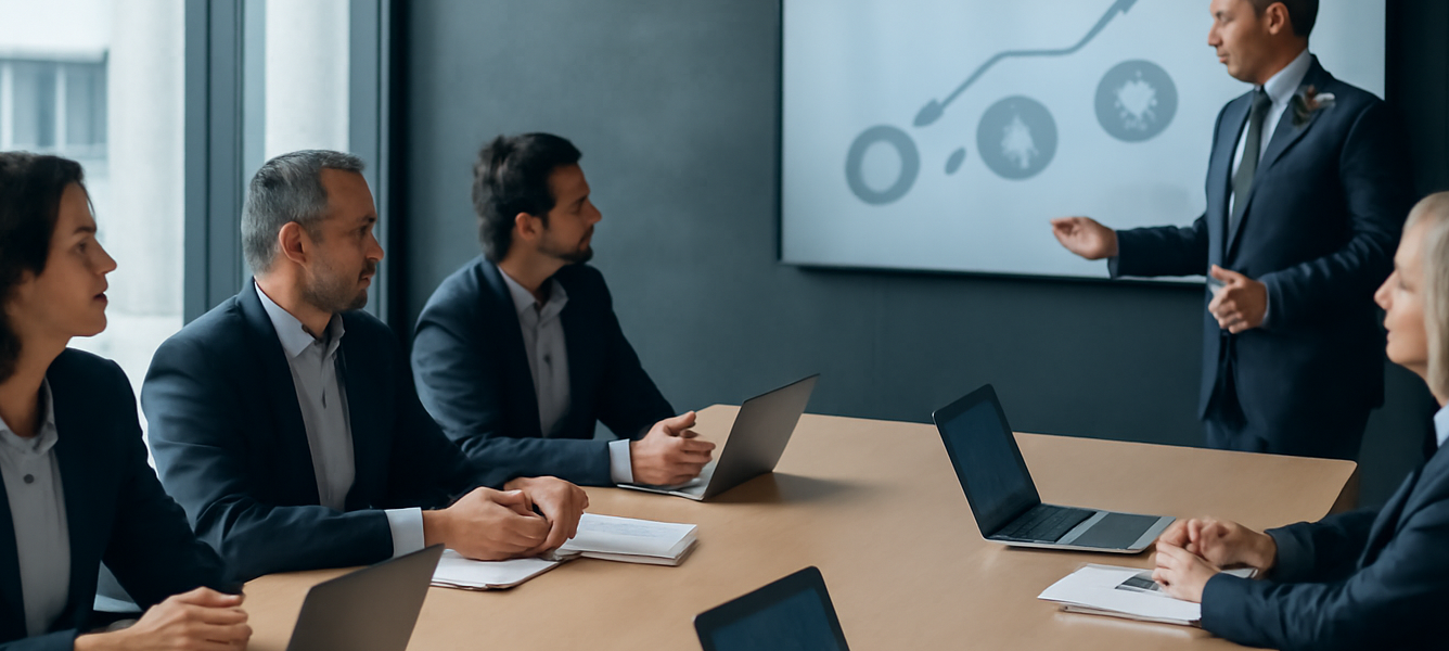 Aula executive premium con professionisti e manager italiani durante un MBA online Spagna GBSB Global a Barcellona
