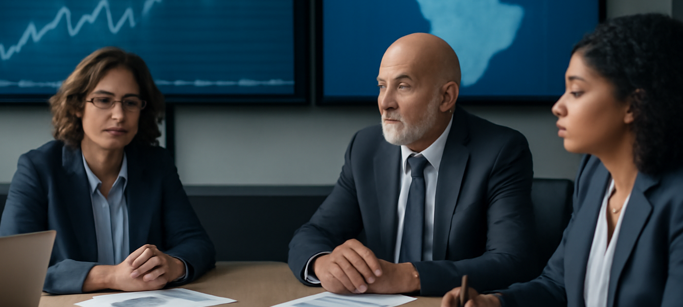 Squirrel aumento quota controllo società estera Latinoamerica in sala riunioni con grafici finanziari e mappa astratta